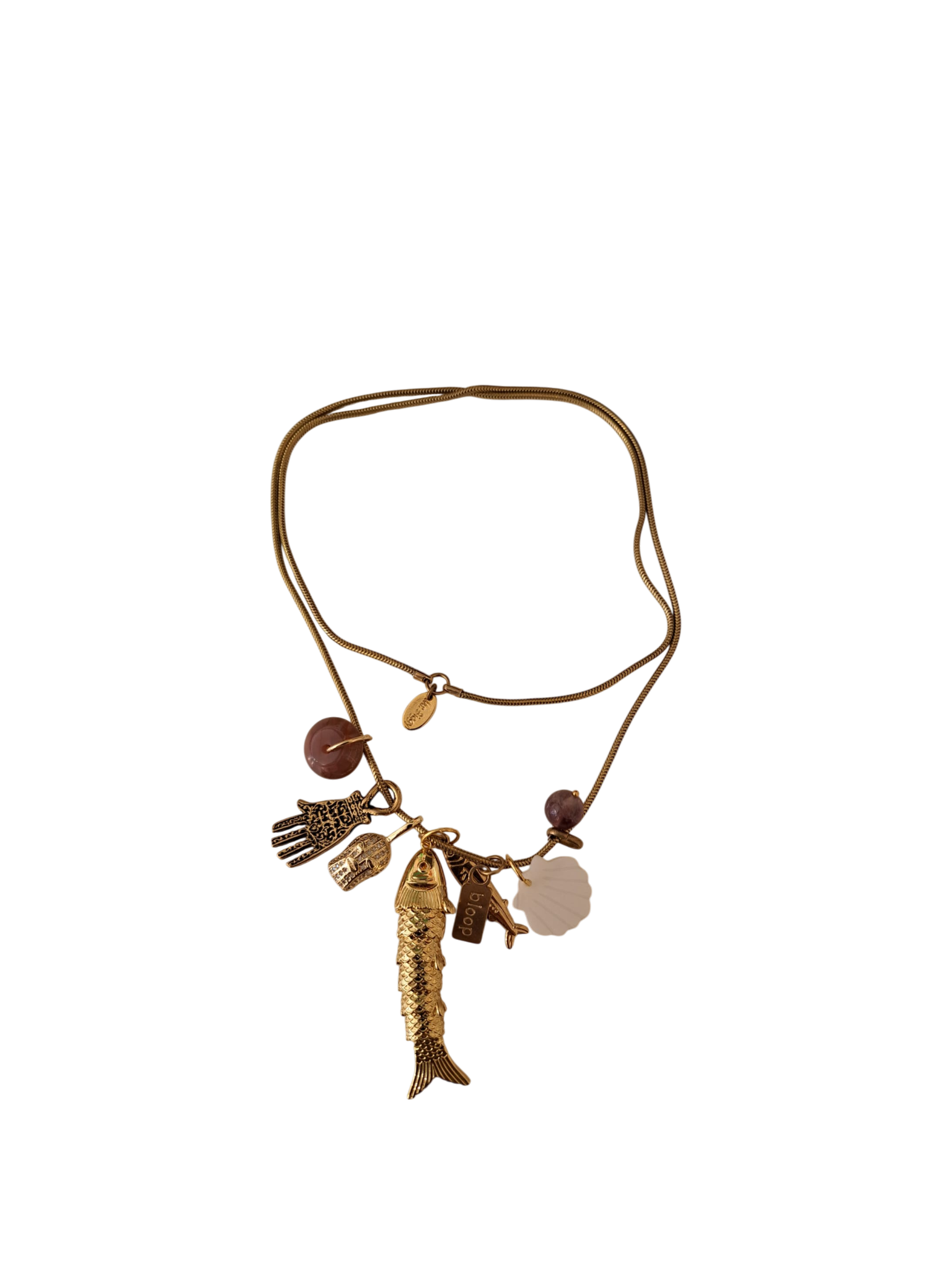Collana bloop con pesce e conchiglia madreperla - mr biggy