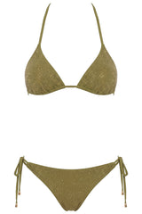 Bikini Triangolo con Rete Strass e Slip Regular