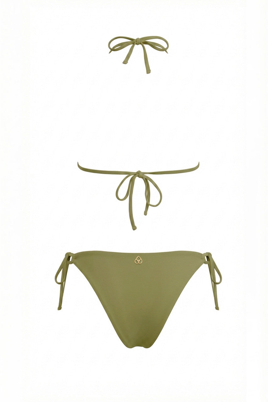 Bikini Triangolo con Rete Strass e Slip Regular
