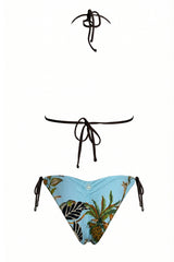 Bikini Triangolo Tropical con Paillettes e Ricami e Slip Brasile