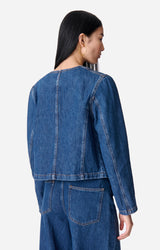 Giacchino in denim con bottoni dorati