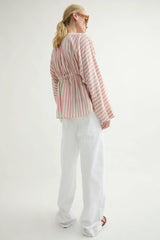 Camicia in cotone con coulisse in vita