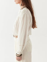 Blusa in cotone ricamato