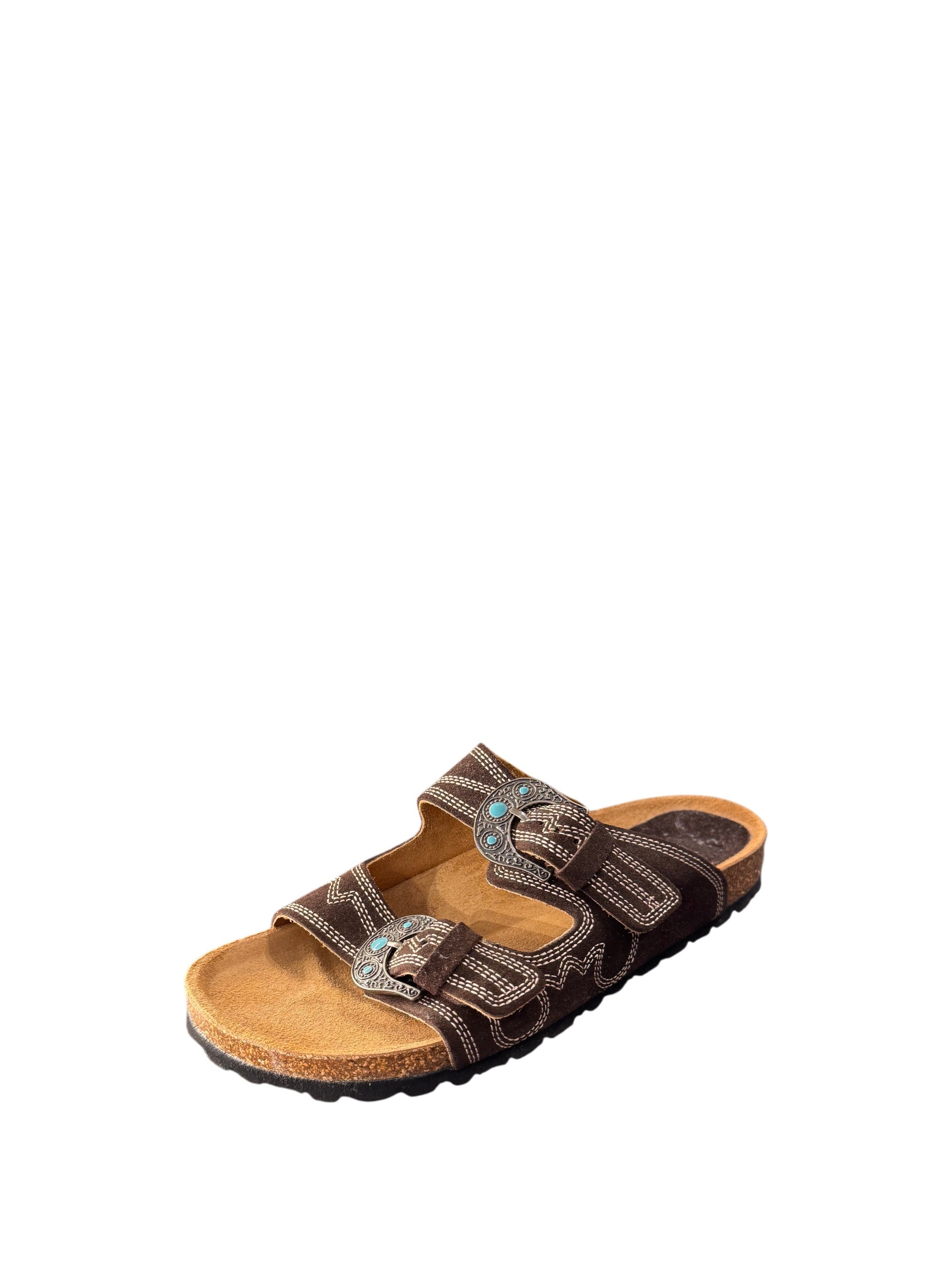 Sandalo due fasce in suede