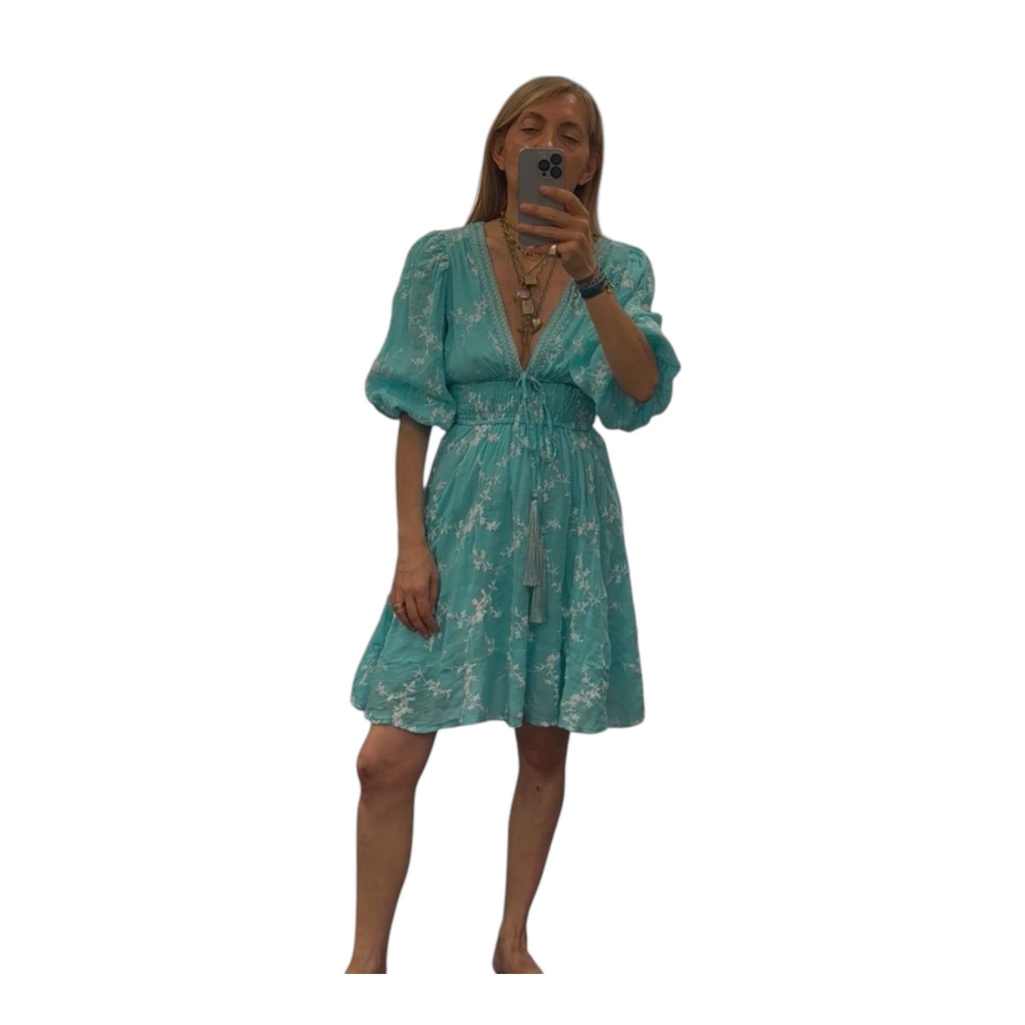 Abito corto ricamato