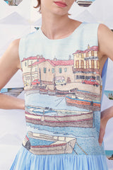 Abito in cotone ricamato a mano