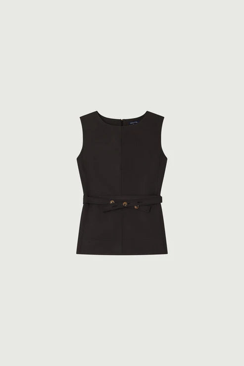 Top in cotone con cinta