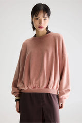 Felpa corta in cotone garzato