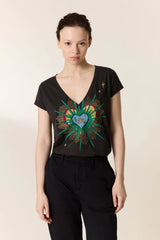 T-shirt con ricamo ex voto