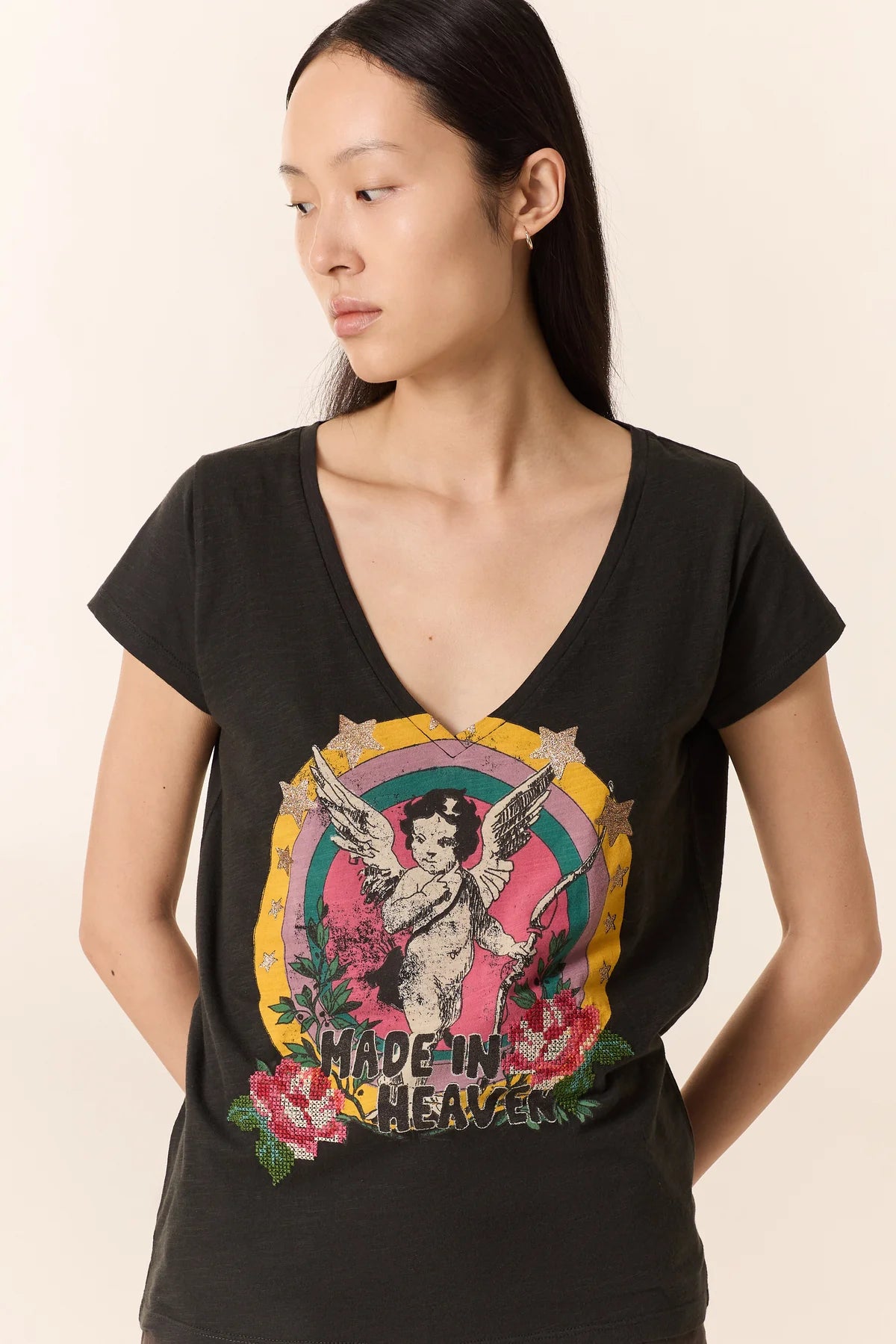 T-shirt stampa angelo