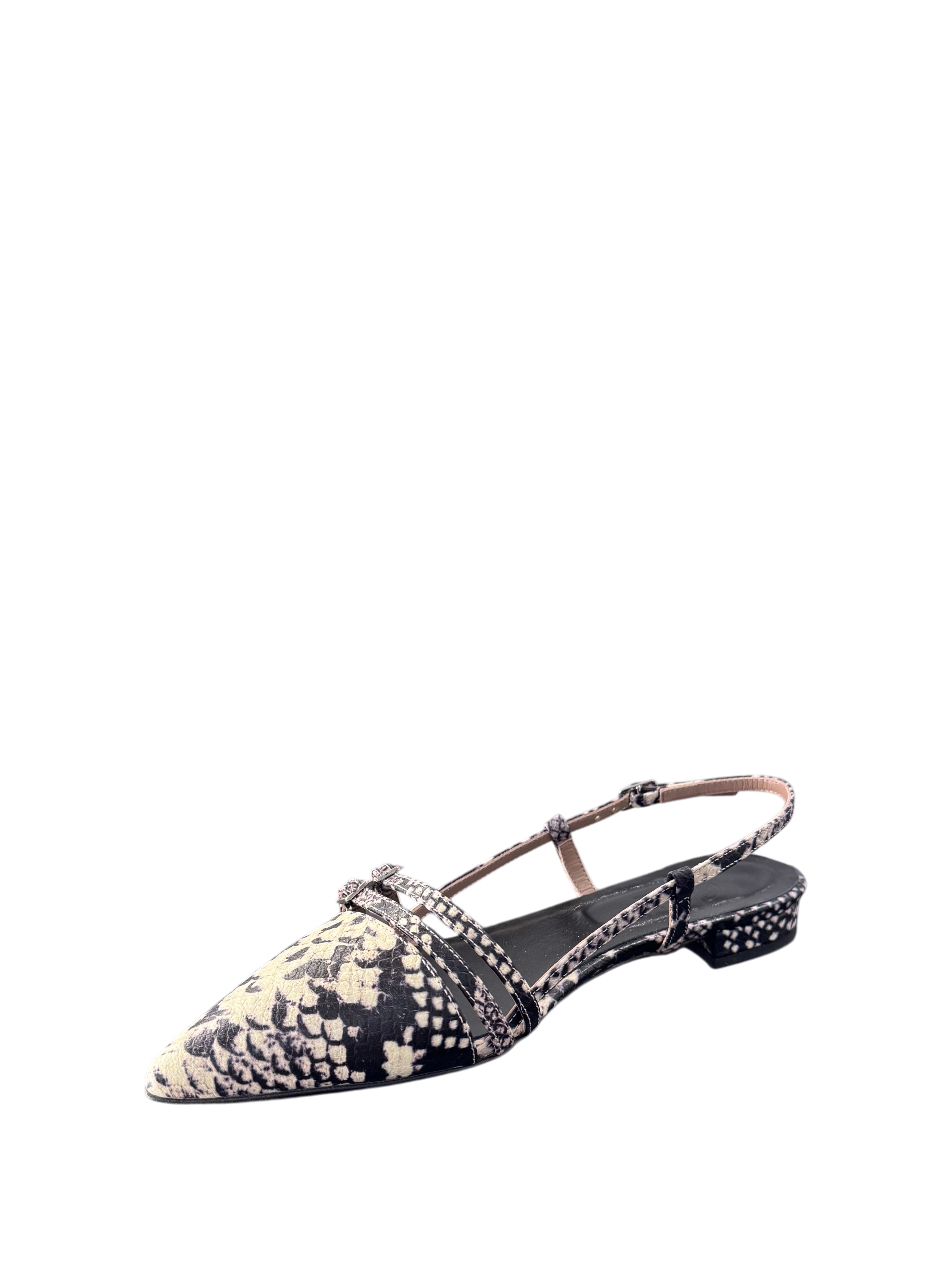 Slingback in pelle stampa pitone