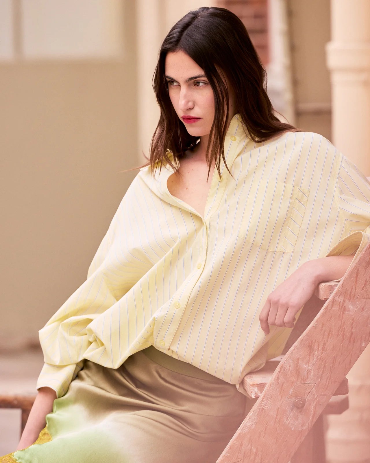 Camicia taglio maschile oversize