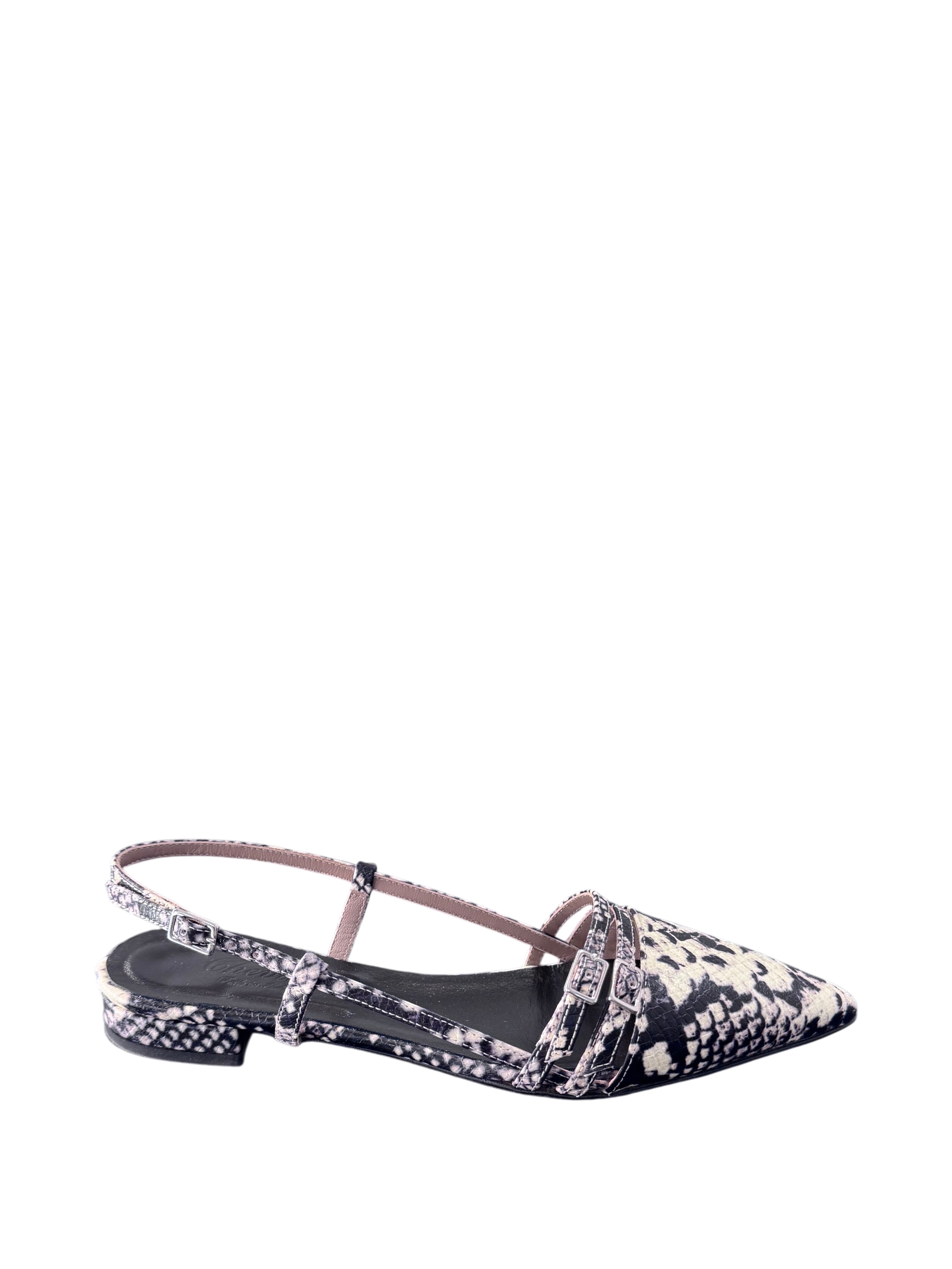 Slingback in pelle stampa pitone