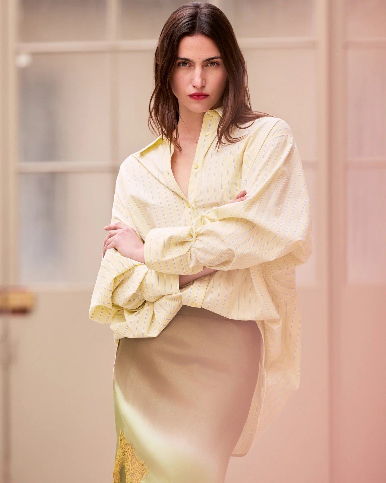 Camicia taglio maschile oversize