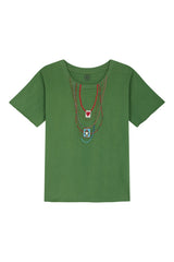 T-shirt con ricamo collana