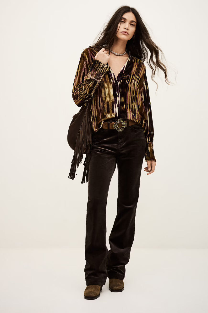 Camicia in velluto di viscosa e seta