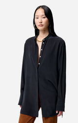 Blusa lunga in seta