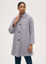 Cappotto corto in lana a quadretti