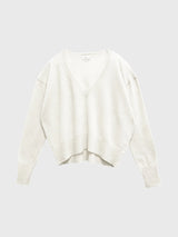 Maglia oversize con scollo a V in misto cashmere
