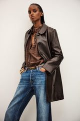 Cappotto in pelle lunghezza 3/4