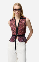 Gilet con motivi ricamati