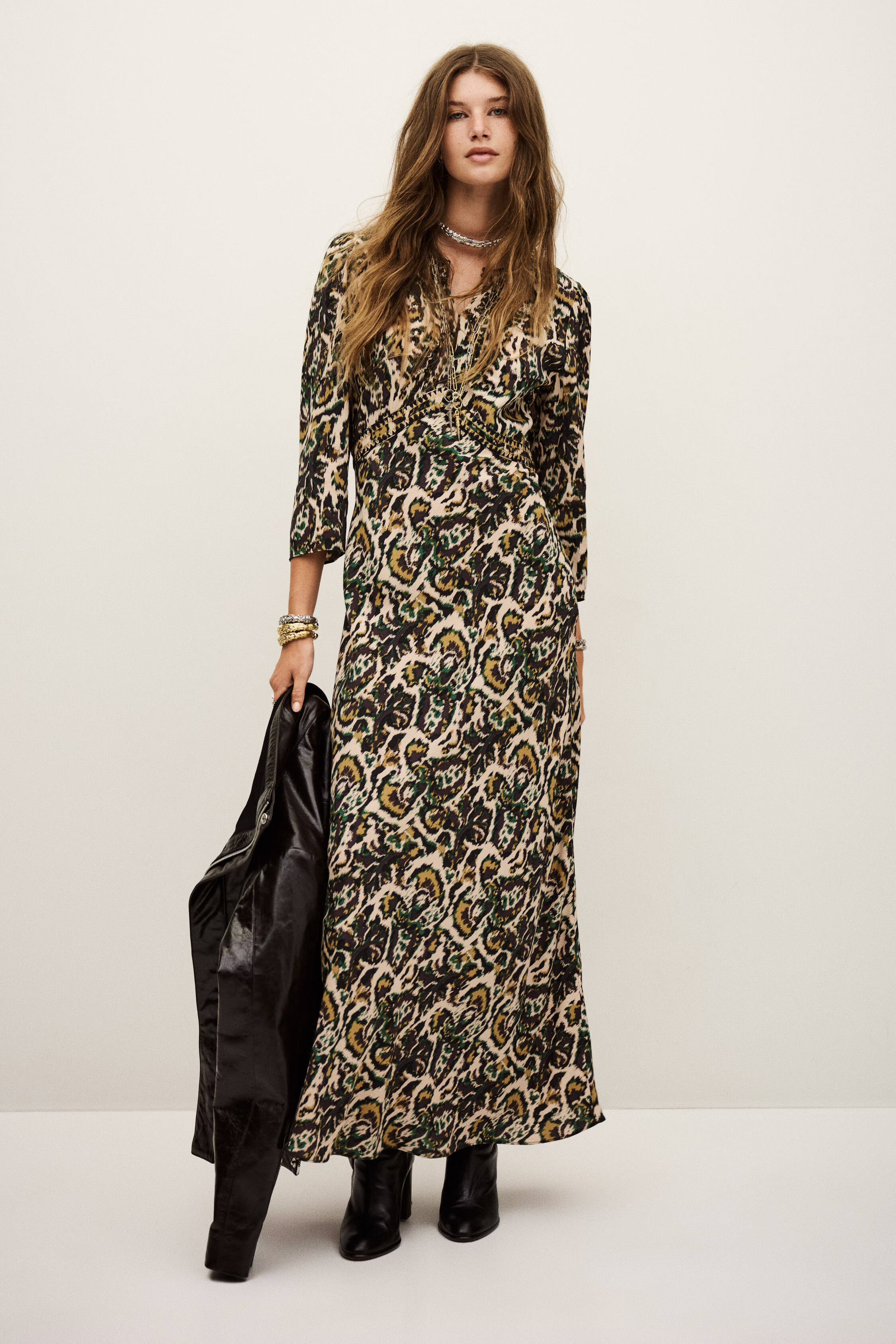 Abito lungo stampa multico