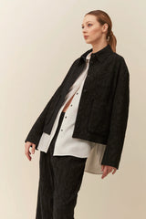 Giacca camicia in jacquard di Cotone e Lana