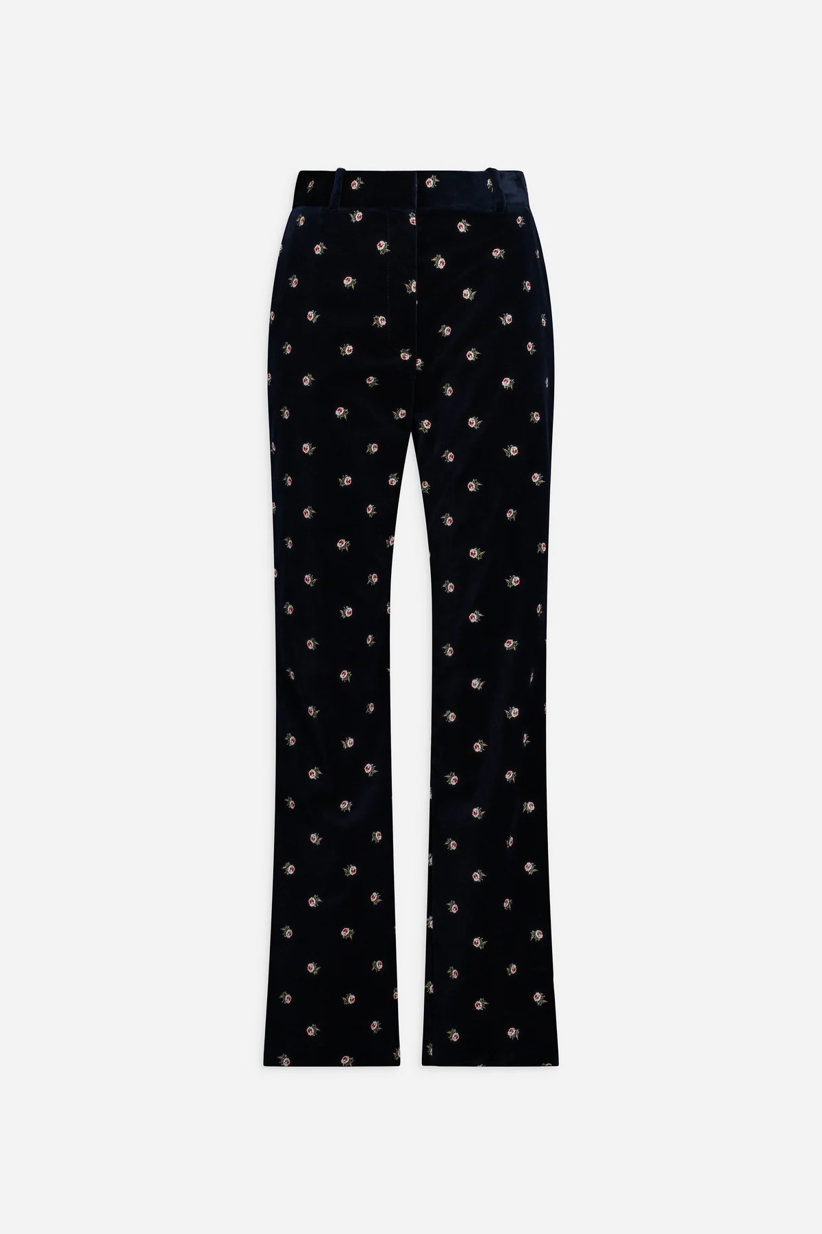Pantaloni in velluto con stampa floreale