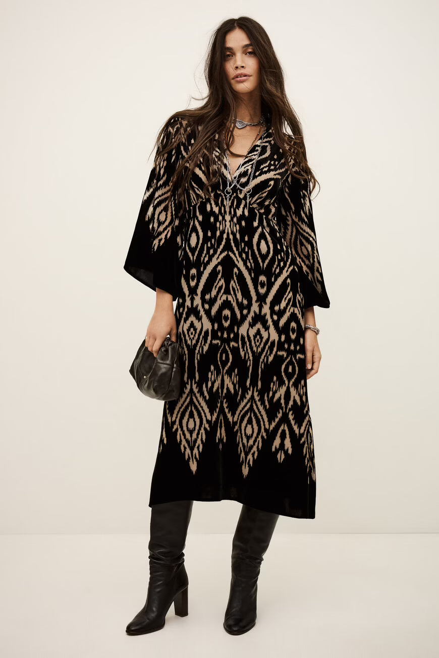 Abito midi scollo a V