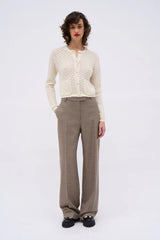 Cardigan in lana e cashmere all'uncinetto