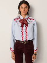 Camicia in cotone con ricami