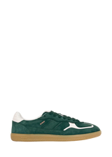Sneakers in pelle scamosciata verde con dettagli in pelle bianca Alhoas