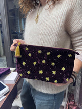 Pochette in velluto con ricami