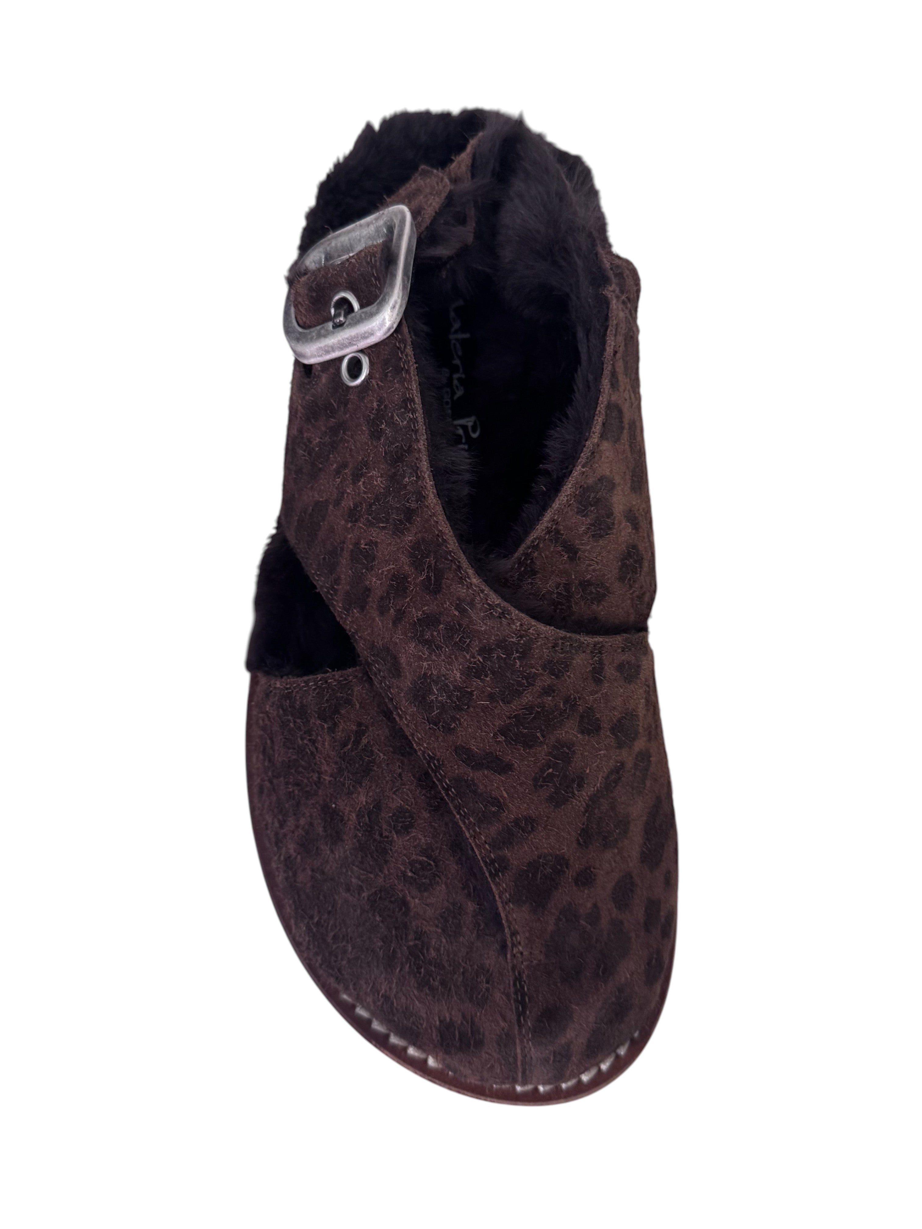 Sabot in crosta di vacchetta animalier