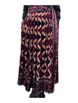 Gonna in velluto di seta stampata a mano