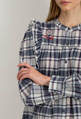 Camicia a quadri in popeline di cotone