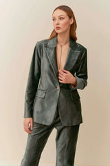 Giacca in velluto liscio di cotone e viscosa un petto