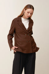 Giacca destrutturata in flanella di blend lana e viscosa un petto