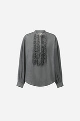 Camicia in cotone con volant
