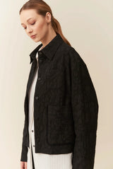 Giacca camicia in jacquard di Cotone e Lana