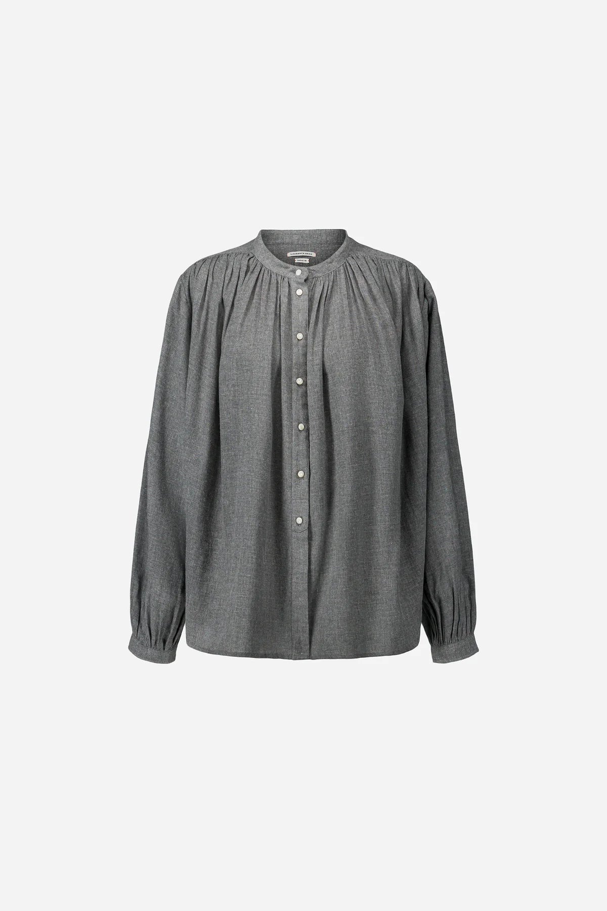 Camicia in cotone con pieghe sul davanti