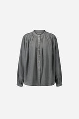 Camicia in cotone con pieghe sul davanti