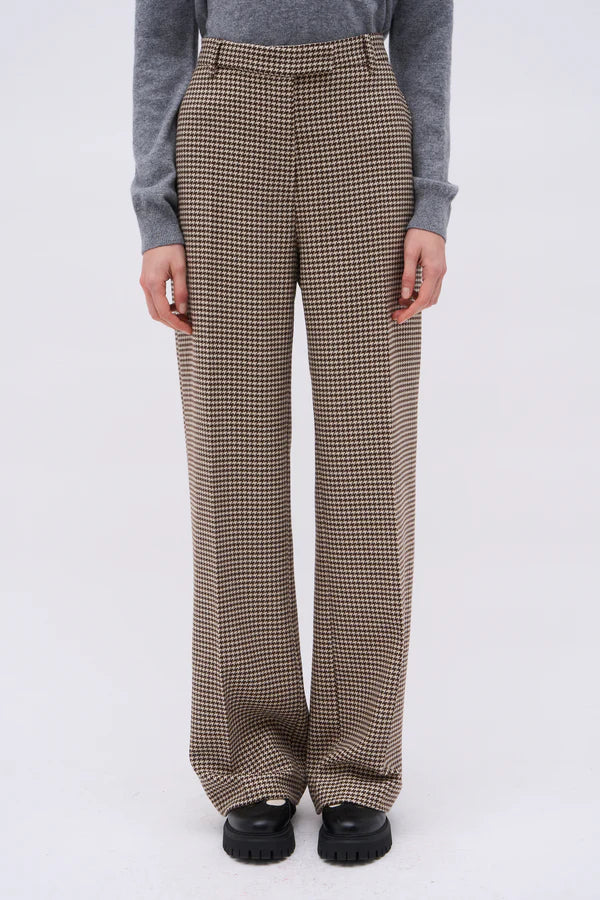 Pantaloni in lana vergine pied de poule