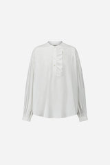 Camicia in cotone con volant sul davanti