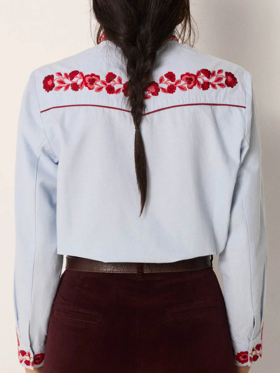 Camicia in cotone con ricami
