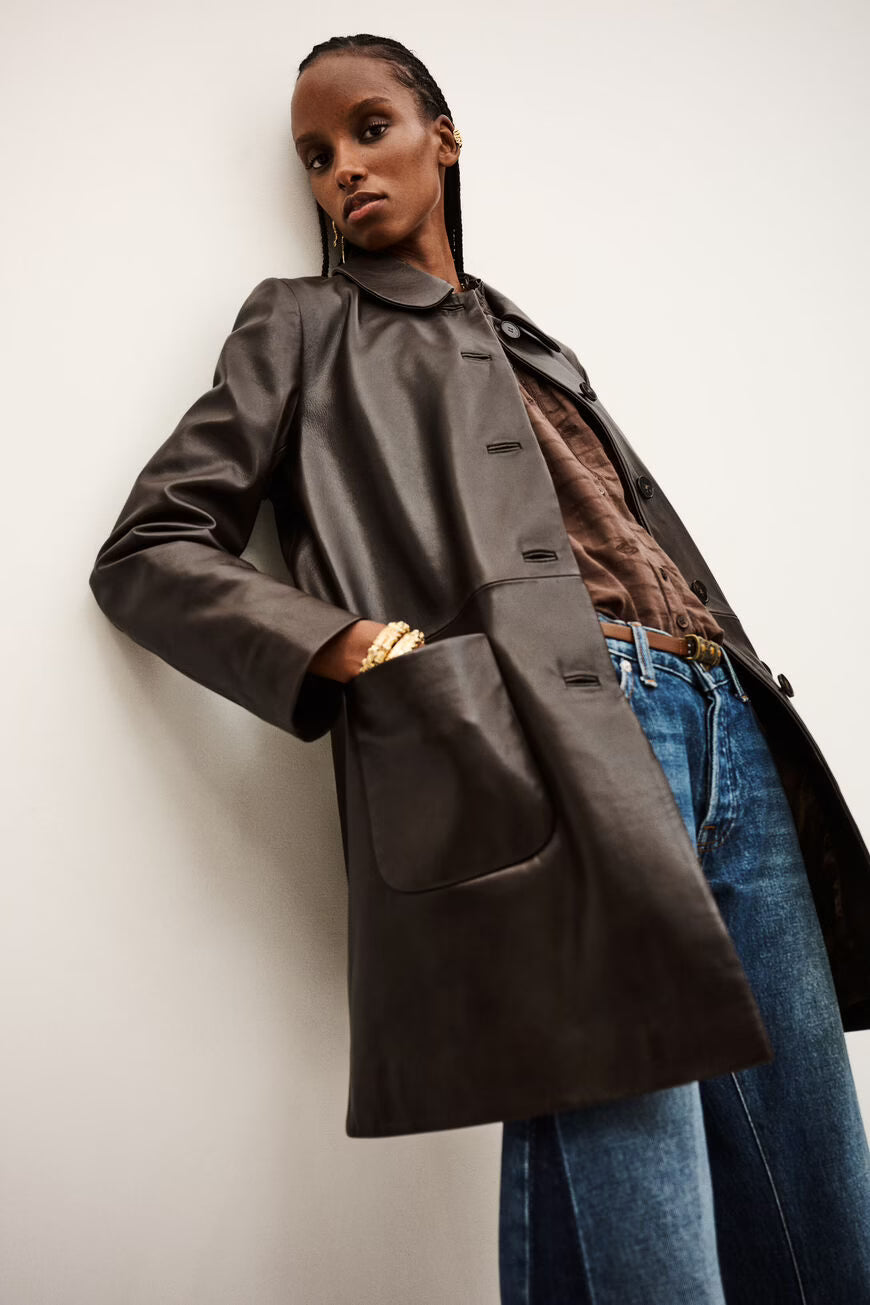 Cappotto in pelle lunghezza 3/4