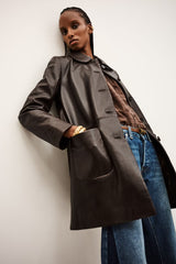 Cappotto in pelle lunghezza 3/4