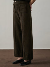 Pantalone in lana con motivo a spina di pesce
