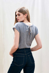 Gilet in cashmere con fiocco sul dietro