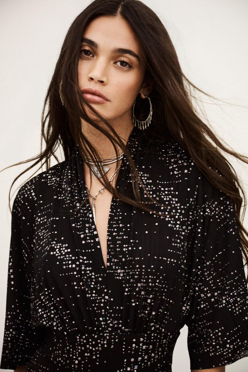 Abito lungo con paillettes